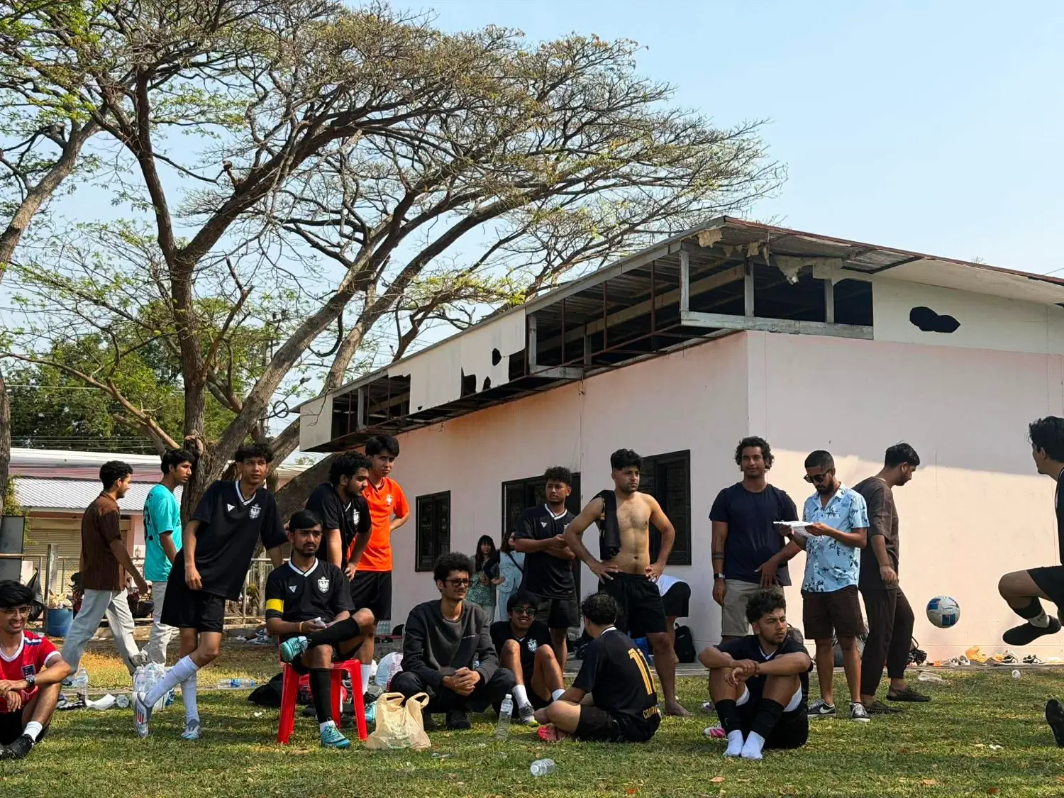 The squad in black between games at the Hua Hin Mahashivratri Cup
